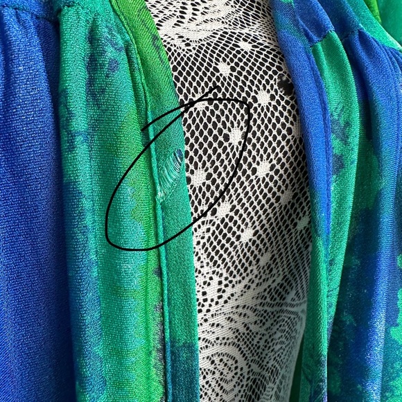 Vintage Oscar de la Renta Swimwear Cover Up Jacket Shawl size M - Picture 7 of 7